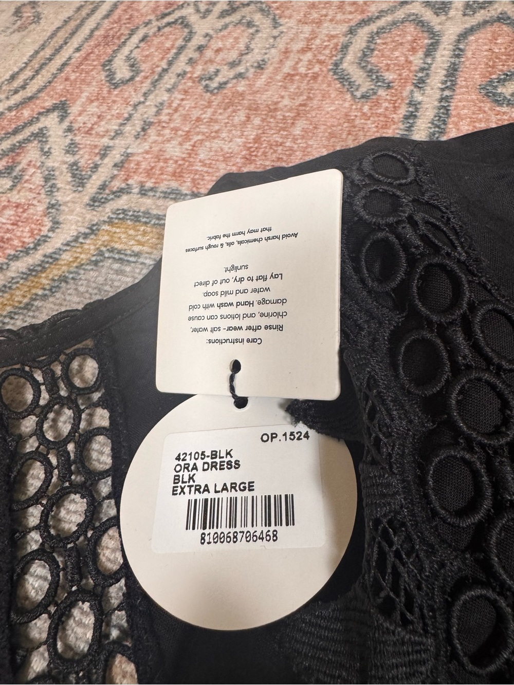 $198 Peixoto Black Ora Cotton Embroidered Swimsuit Cover Up Dress XL yse2123 - Picture 7 of 11